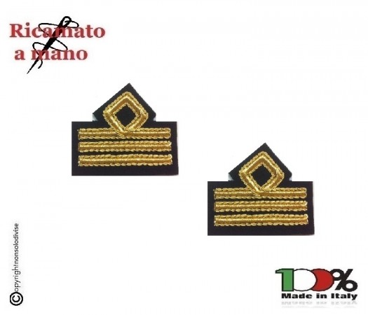 Coppia di Gradi Manica Canutiglia Ricamati a Mano Aeronautica Militare Capitano Art.AERO-3