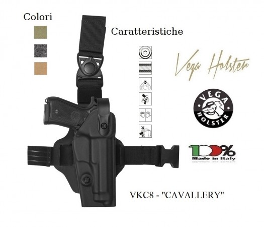 Fondina Cosciale Compatta Vega Holster Cosciale Cavallery Polizia Carabinieri Esercito GPG IPS  Art. VKC8