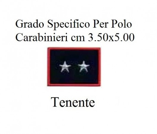 Gradi New Polo Ordine Pubblico più Piccoli cm 3.50x5.00  Carabinieri con Velcro TENENTE Art.CC-P14
