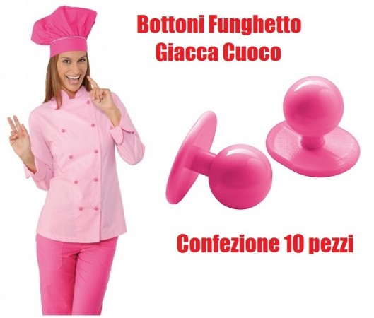 Bottone Bottoni Funghetto per Giacca Cuoco Chef Confezione 10 Pezzi Berretto Cuoco Ego Chef Isacco Art .113086