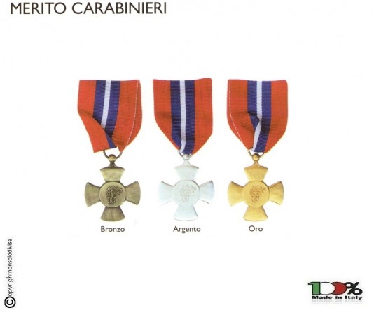 Medaglia Croce Al Merito Carabinieri Metallo 3D CC Prodotto Ufficiale Art. FAV 25