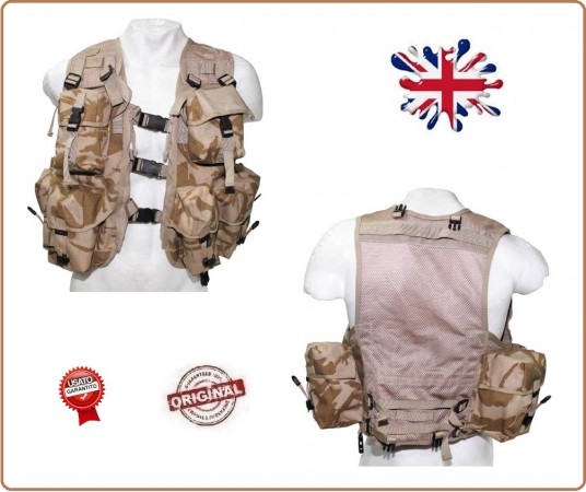 Gilet Tattico Modello ARKTIS Tactical Vest Deserto DPM Usato Originale Inglese Taglia Unica Art.604514