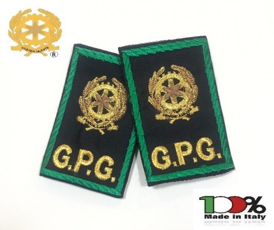 Tubolari Ricamati Bordo Verde GPG REPUBBLICA® Guardie Giurate Guardia Particolare Giurata Art. GPG-REP-3