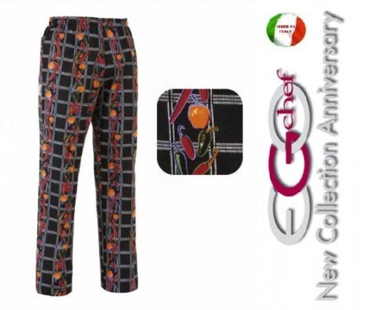 Pantalone Pants Hose Coulisse Cuoco Chef Professionale Ego Chef Italia Pepper Art.3502129A