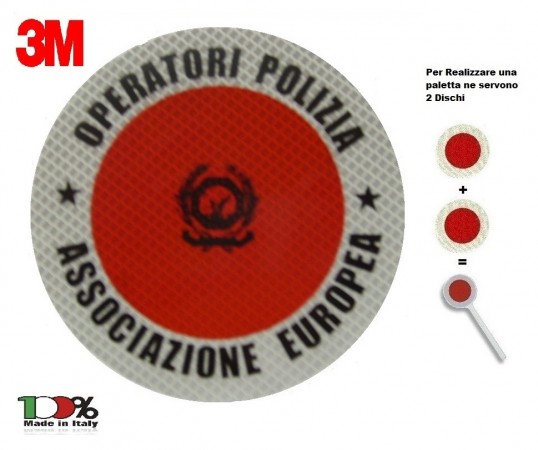 Adesivo 3M Per Paletta Rosso A.E.O.P. Associazione Europea Operatori di Polizia Art. R0012