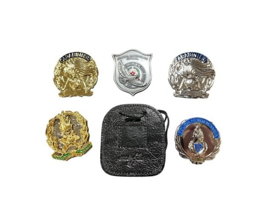 Porta Placca da Collo Vera Pelle Ascot Carabinieri Guardie Giurate Guardia di Finanza GPG IPS Penitenziaria Modello Universale Placca Clip Art. 603-U