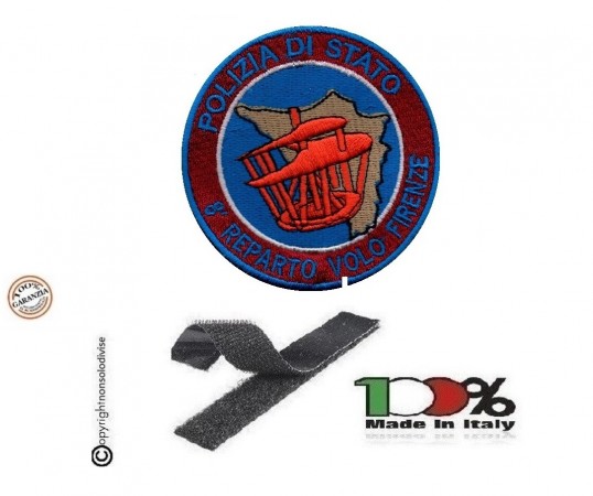 Toppa Patch Ricamata con Velcro Polizia 8° Reparto Volo Firenze Art.PS-VOLO-3