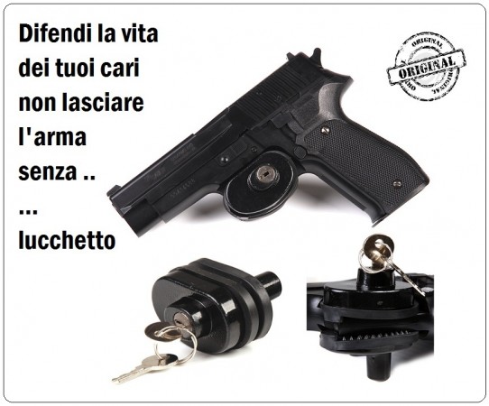 Lucchetto Serratura Con Chiave per Armi Pistola Fucili Fosco Sicurezza Proteggi Bimbo Art.259286