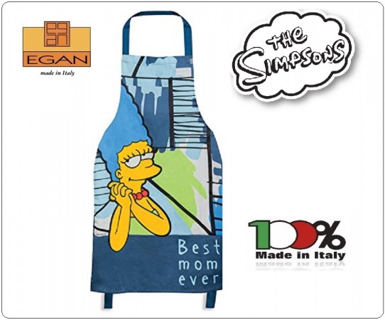 Grembiule con Pettorina Cuoco Chef Originale The Simson Marge Best Mom Over Art.TTS63/05B