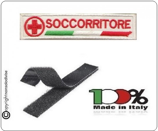 Patch Ricamata Croce Rossa Soccorritoire con Velcro Art.NSD-CRI3