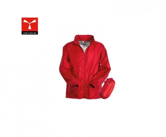 K-way Rosso con Cappuccio a Scomparsa WIND  118 Soccorso Croce Rossa Italiana Payper Piccolo Spazio Grande Tenuta Art. 0000171