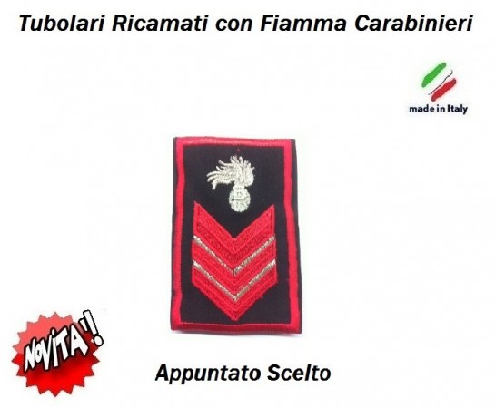 Gradi Tubolari Carabinieri Ricamati con Fiamma New Appuntato Scelto NON PIU' IN USO Art.CC-T4