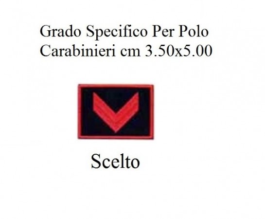 Gradi New Polo Ordine Pubblico più Piccoli cm 3.50x5.00  Carabinieri con Velcro CARABINIERE SCELTO Art.CC-P2