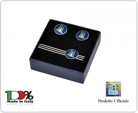 Set Gemelli Camicia + Fermacravatta Logo Frecce Tricolori  Prodotto Ufficiale Italiano Art.FT0142