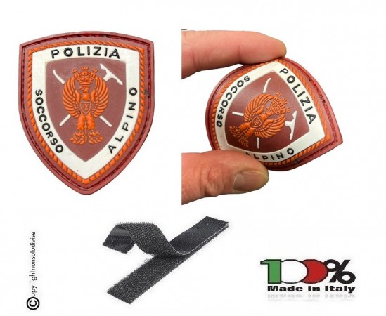 Patch Toppa PVC Polizia di Stato Soccorso Alpino 3D con Velcro NEW Art. PVC-15