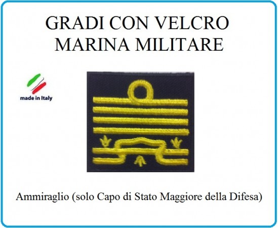 Grado a Velcro Giubbotto Navigazione Marina Militare Ammiraglio  Art.M-27