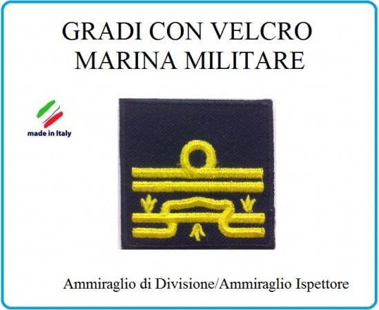 Grado a Velcro Giubbotto Navigazione Marina Militare Ammiraglio di Divisione  Art.M-25