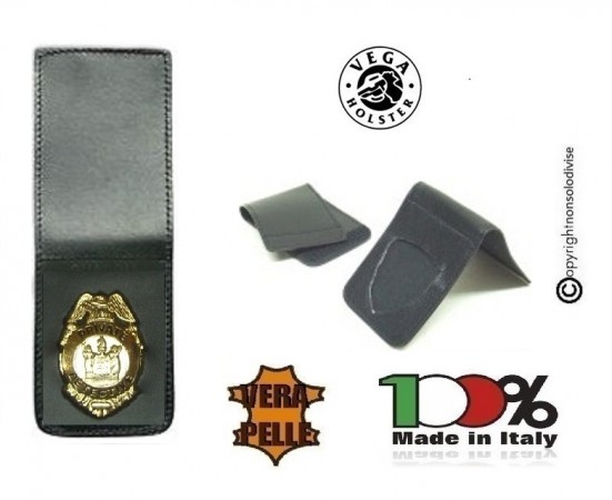 Patella pelle + Fregio per portafogli 1WE Private Dectective  Vega Holster Art. 1WH81