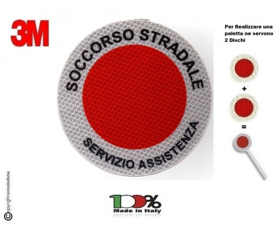 Adesivo 3M Per Paletta Rosso Soccorso Stradale Servizio Assistenza  Art. R0SSSA