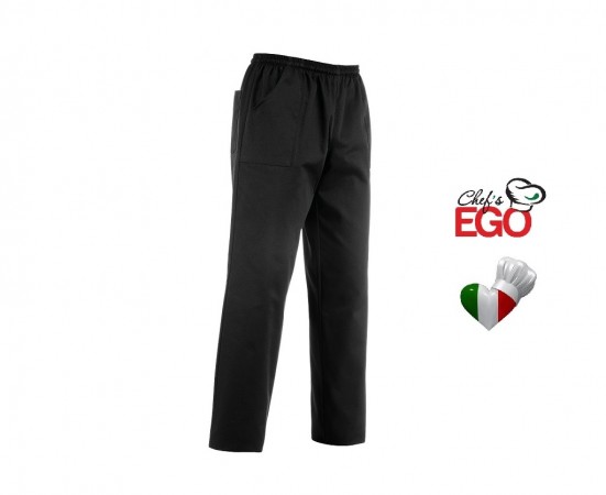 Pantalone Pantaloni Coulisse Tasche Toppa Unisex Neri Dark Ego Chef Italia Art. 3502002c