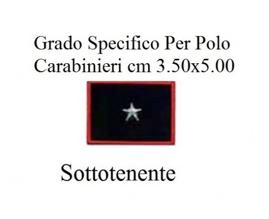 Gradi New Polo Ordine Pubblico più Piccoli cm 3.50x5.00  Carabinieri con Velcro SOTTOTENENTE Art.CC-P13