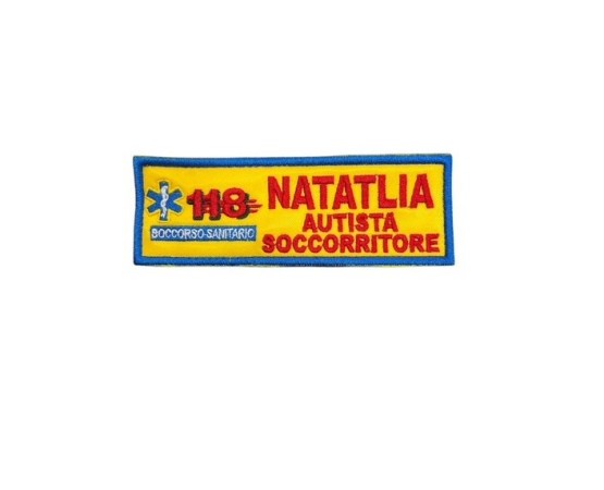 Patch con Velcro Personalizzata con Nome e Mansione Soccorso sanitario 118 Art. 118-PER