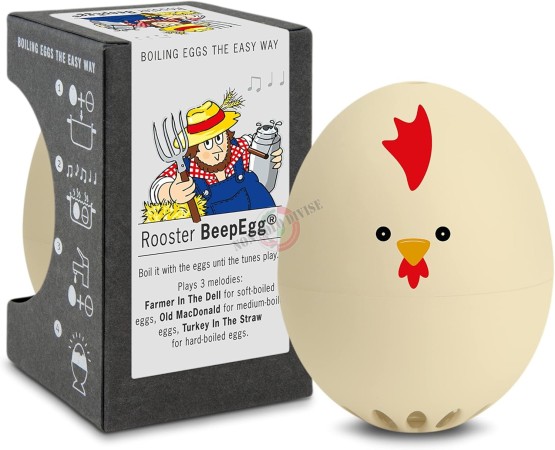 Timer per Uova BRAINSTREAM Rooster BeepEgg Timer Galleggiante Canterino per Uova  Art. A005626