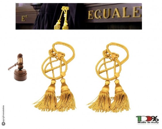 Coppia di Cordoniere Cordonietra per Magistrato Cassazionista o Corte d'appello in tessuto Rayon-Lamè oro Tribunale Avvocato Art.FAV-C-O