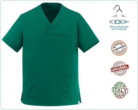 Casacca Leonardo Medicale Verde Medico Infermiere Dentista Ego Chef italia Art.500010A