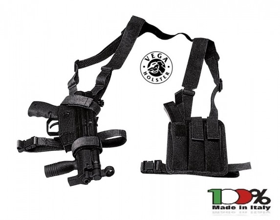 Spallaccio Porta MP5 con Porta Triplo Caricatore Nero O verde OD Vega Holster Italia  Art. 2V70