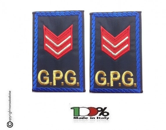 Tubolari Ricamati Bordo Azzurro GPG Guardia Particolare Giurata - GPGIPS - Appuntato Selto Art.GPG-R6