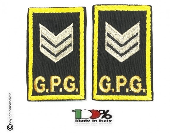 Tubolari Ricamati Bordo Giallo GPG - GPGIPS - Brigadiere Argento  Art.GPG-R10X