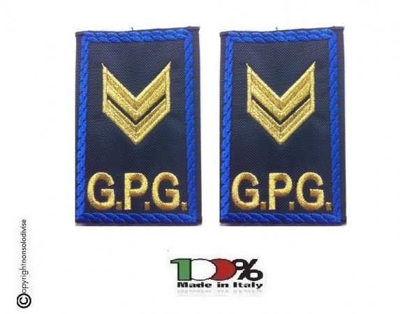 Tubolari Ricamati Bordo Azzurro GPG - GPGIPS - Vice Brigadiere Oro  Art.GPG-R8
