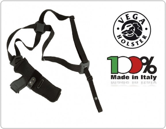 Fondina Professionale Ascellare Verticale in Cordura Nera Trasporto Occulto dell'Arma Vega Holster  Art.A2