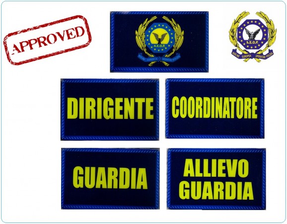 Gradi ricamati con Velcro per Polo Nuovo Modello AEOP Ass. Europea Operatori di Polizia Art.NSD-AEOP-P 