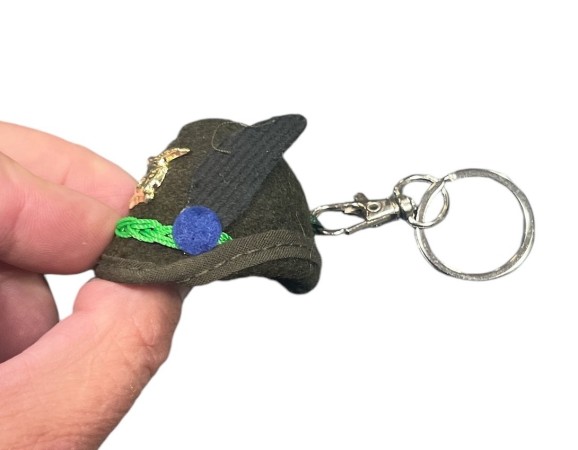 Portachiavi Cappello Alpino in Feltro con Nappina Novità Idea Regalo Giemme art. ALPINI1103