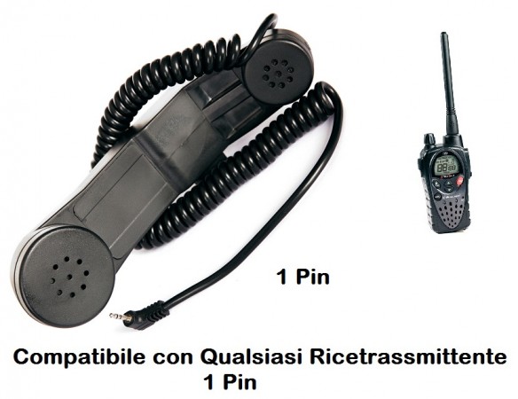 Telefono Militare Da Collegare alla Vostra Radio Midland - Motorola - 1 Pin Soft Air Guerra Simulata Art. 464233