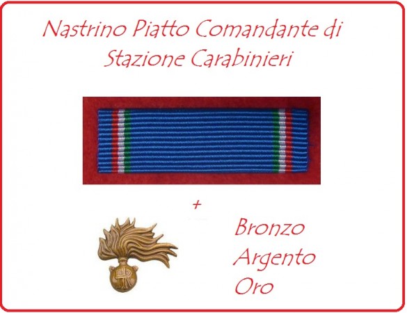 Nastrino in Tessuto Piatto Comandante di Stazione Carabinieri Art.CC-01N