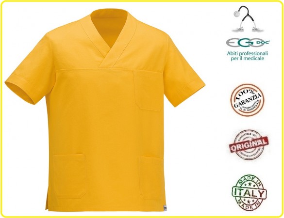 Casacca Leonardo Medicale Giallo Medico Infermiere Dentista Ego Chef italia Art.Y410012