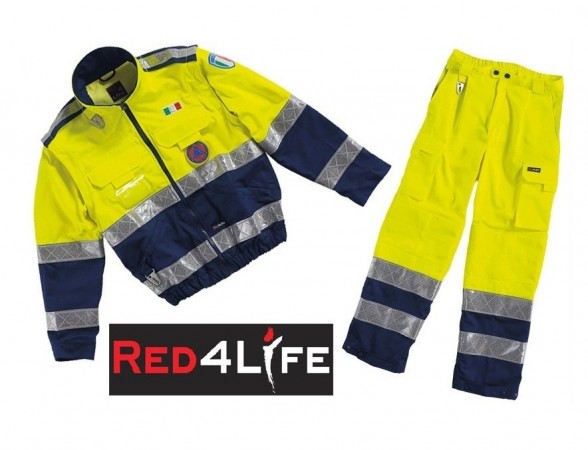 Completo Giacca + Pantaloni Protezione Civile Red4Life Gruppo Siggi Art. 08GB0077-08PA0743