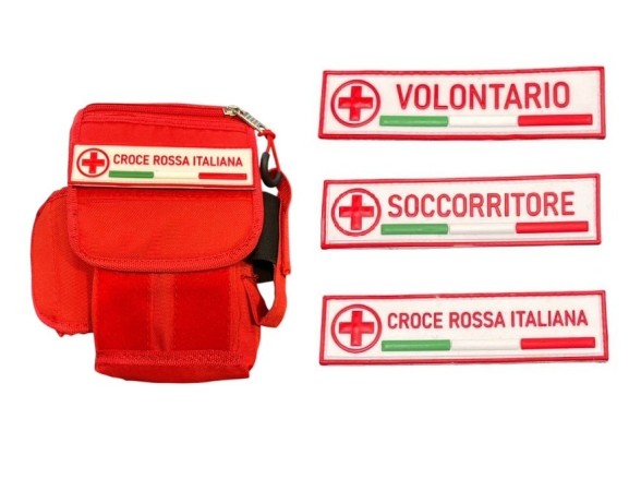 Borsetto Tasca Multiuso Cinturone Rosso NSD H18xL12xP5 Patch a Strip Gommata Croce Rossa Italiana CRI Art. 2G66OFF-CRI 