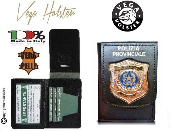 Portafoglio Portadocumenti con Placca Polizia Provinciale  Vega Holster Italia VENDITA RISERVATA Art.1WD146-