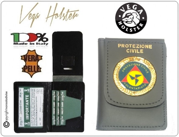 Portafoglio Portadocumenti con Placca Protezione Civile Volontariato  Vega Holster Italia Art. 1WD35NEW