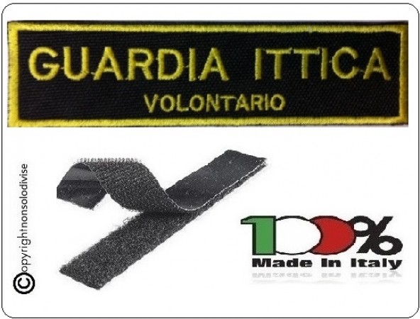 Patch Toppa con Velcro Guardia Ittica Volontario Art.NSD-GIV
