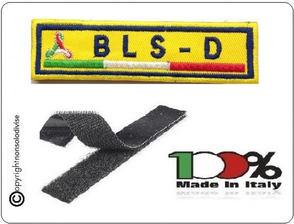 Patch Ricamo a Macchina Con Velcro Protezione Civile BLS-D Art.NSD-PC2