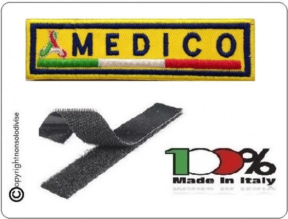 Patch Ricamo a Macchina Con Velcro Protezione Civile MEDICO Art.NSD-PC5