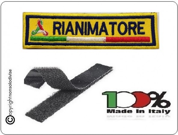 Patch Ricamo a Macchina Con Velcro Protezione Civile RIANIMATORE Art.NSD-PC6