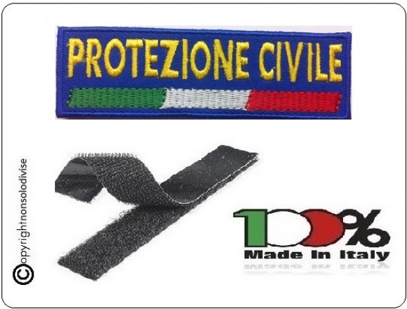 Patch Toppa Ricamata Protezione Civile + Bandiera  con Velcro Art.NSD-PC