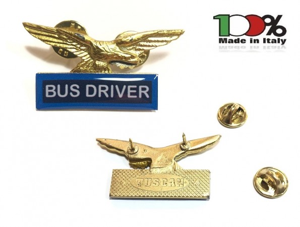Spilla Aquila Distintivo Di Specialità Metallo 3D BUS DRIVER Art. 718-BD