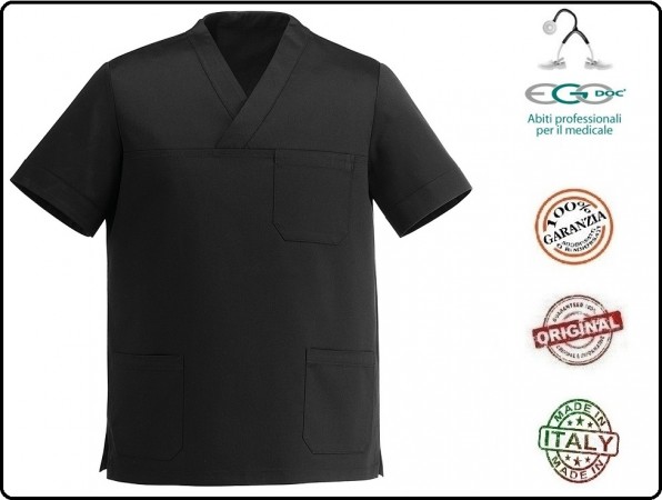 Casacca Leonardo Medicale Nera Medico Infermiere Dentista Ego Chef italia Art.Y410002 